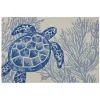 Indigo Turtle Hooked Wool Accent Rug