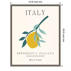 Italy Lemon Poster Framed Canvas Art Print