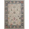Ivory and Blue Traditional Floral Area Rug, 5x7