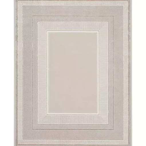 Ivory and Gold Modern Glam Area Rug, 7x9