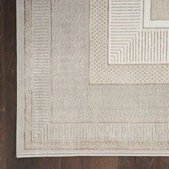 Ivory and Gold Modern Glam Area Rug, 5x7