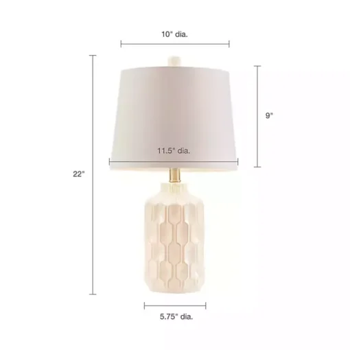 Ivory Contour Ceramic Table Lamp