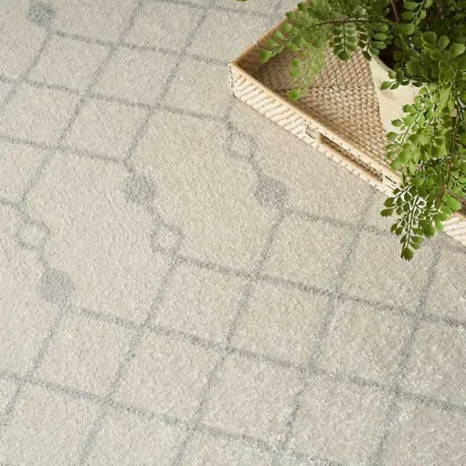 Ivory Moroccan Washable Area Rug, 9x12