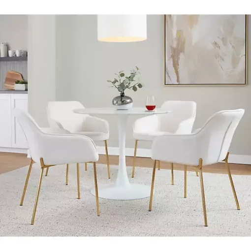 Ivory Upholstered Daniella Dining Chairs, Set of 2