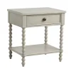 Ivory Wood Turned Legs Nightstand