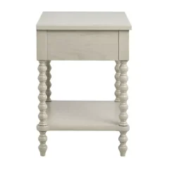 Ivory Wood Turned Legs Nightstand