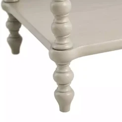 Ivory Wood Turned Legs Nightstand