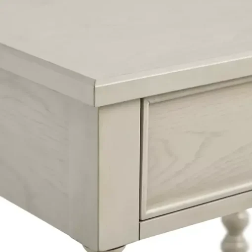 Ivory Wood Turned Legs Nightstand