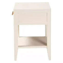 James Mid-Century Ivory 1-Drawer Nightstand