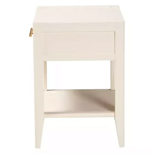 James Mid-Century Ivory 1-Drawer Nightstand