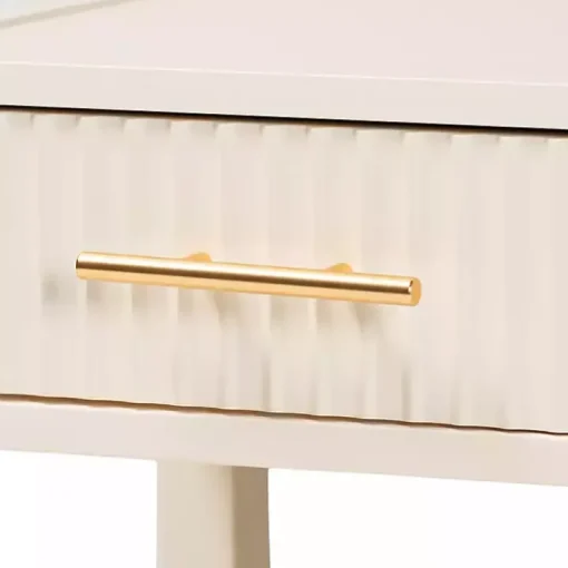 James Mid-Century Ivory 1-Drawer Nightstand