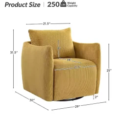 Jerri Mustard Corduroy Swivel Accent Chair