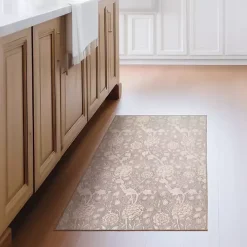 Kalini Natural Floral Washable Area Rug, 3x5