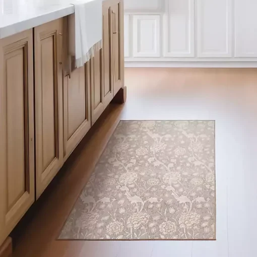 Kalini Natural Floral Washable Area Rug, 3x5
