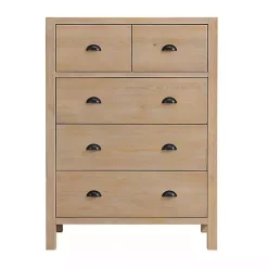 Light Driftwood 5-Drawer Storage Chest