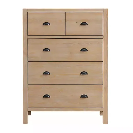 Light Driftwood 5-Drawer Storage Chest