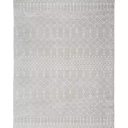Light Gray Moroccan Washable Area Rug, 5x7
