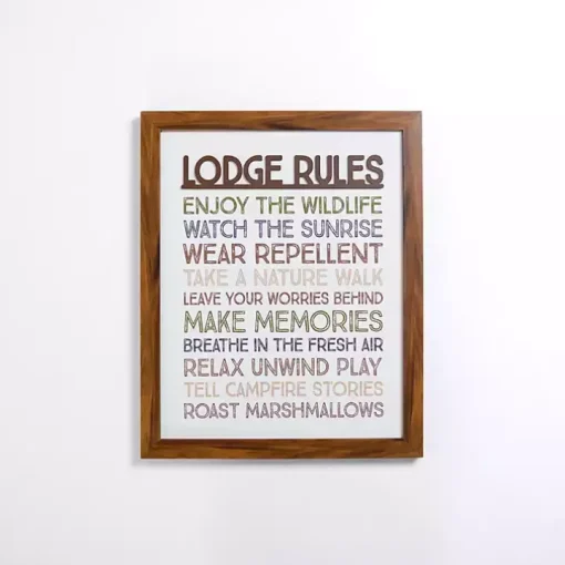 Lodge Rules Framed Wall Plaque