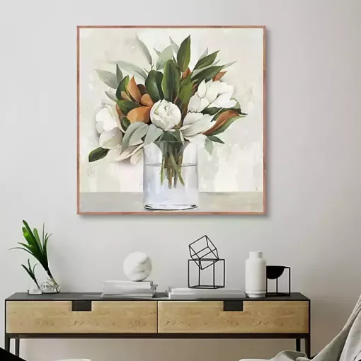 Magnolia Bouquet Framed Canvas Art Print