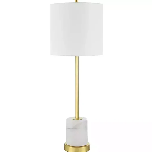 Marble and Gold Turret Buffet Lamp