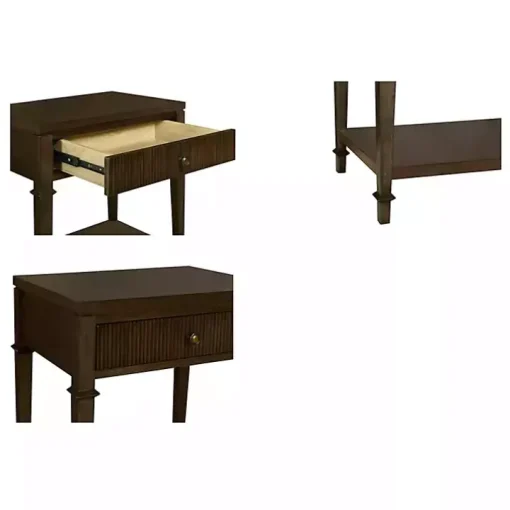 Martha Stewart Dark Brown Wood Nightstand