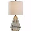 Metal and Seeded Glass Cage Table Lamp