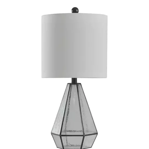Metal and Seeded Glass Cage Table Lamp