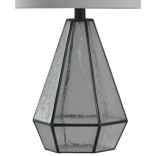 Metal and Seeded Glass Cage Table Lamp