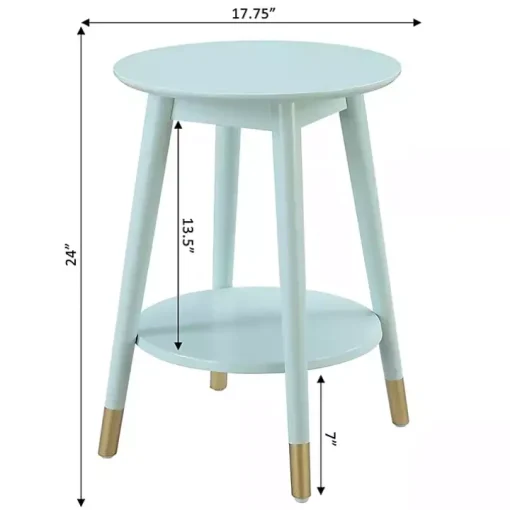 Mia Round Light Blue Accent Table