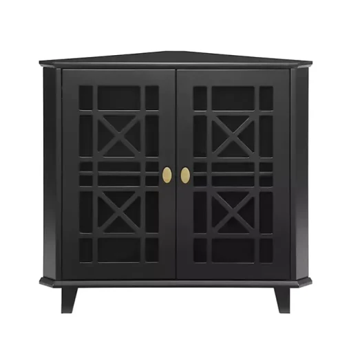 Mikie Black Corner Cabinet