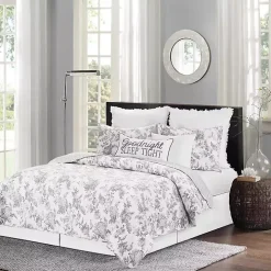 Miriam Floral & Stripe 3-pc. Full/Queen Quilt Set