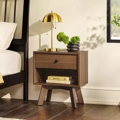 Mocha Wood Mid-century Modern Nightstand