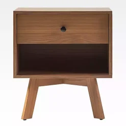 Mocha Wood Mid-century Modern Nightstand