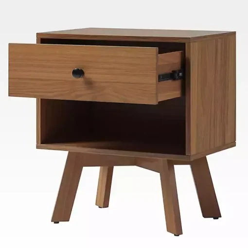 Mocha Wood Mid-century Modern Nightstand