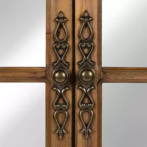 Natural Arched Pane Doors Wall Mirror