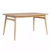 Natural Ash Wood Mid-Century Modern Dining Table