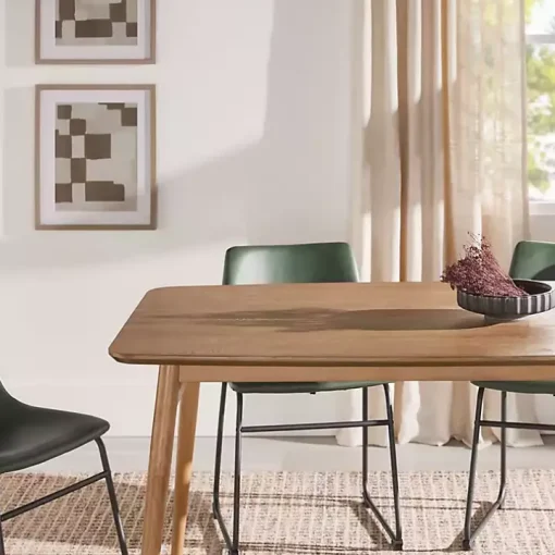 Natural Ash Wood Mid-Century Modern Dining Table