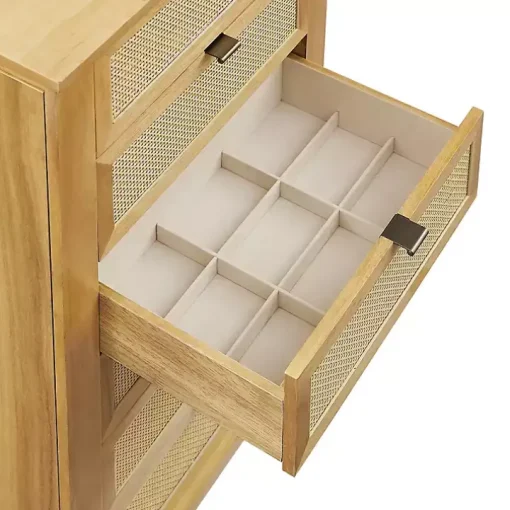 Natural Cane Jewelry Armoire