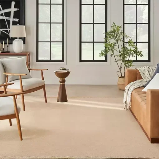 Natural Jute Solid Woven Area Rug, 7x9