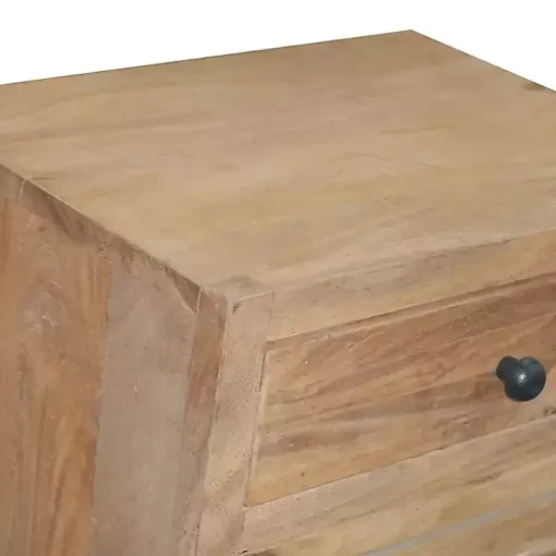 Natural Reclaimed Wood Diagonal Slats Nightstand