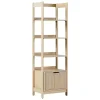 Natural Reeded Wood Holmes Narrow Bookcase