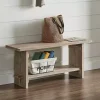 Natural Rustic Whitewashed Mango Wood Bench