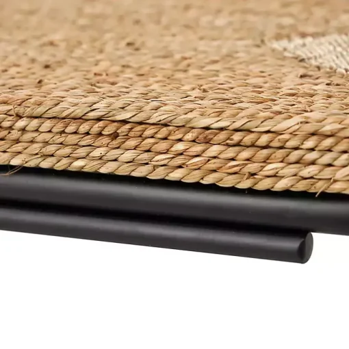 Natural Seagrass and Black Metal C-Table