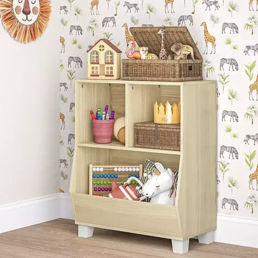 Natural Wood Cubby Cabinet