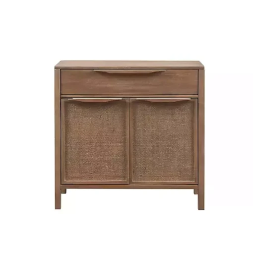 Natural Wood 2-Door Cane Webbing Chest