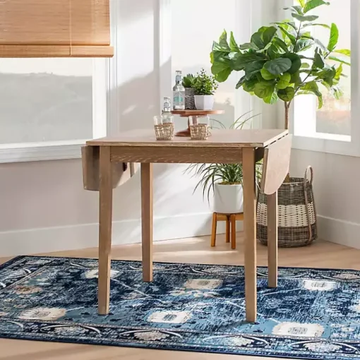 Natural Wood Drop Leaf Dining Table