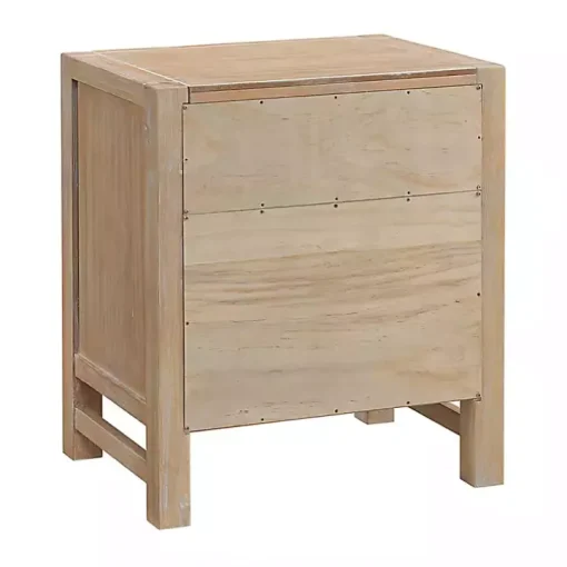 Natural Wood Grain Open Storage Nightstand