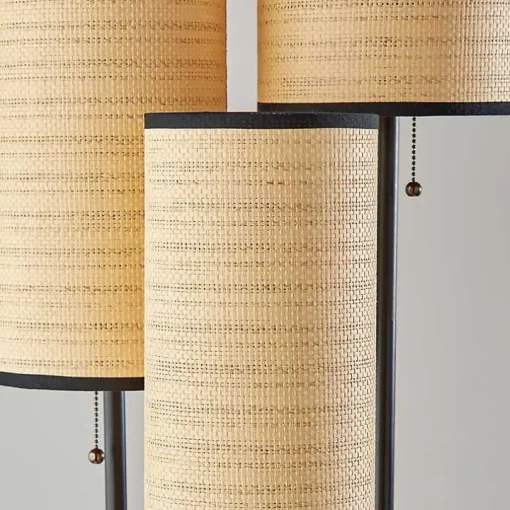 Natural Woven Shade Trio Rowan Floor Lamp
