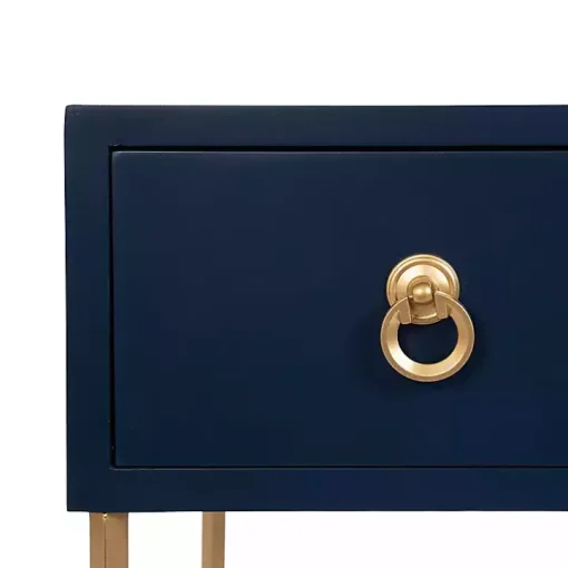 Navy Blue and Gold Glam Accent Table