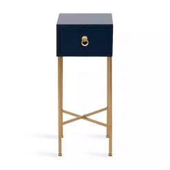 Navy Blue and Gold Glam Accent Table
